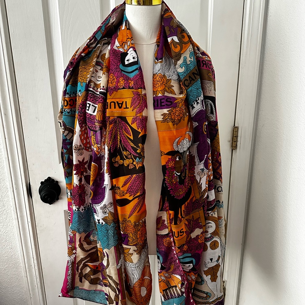 Vibrant Multicolor Patterned Scarf - image 2